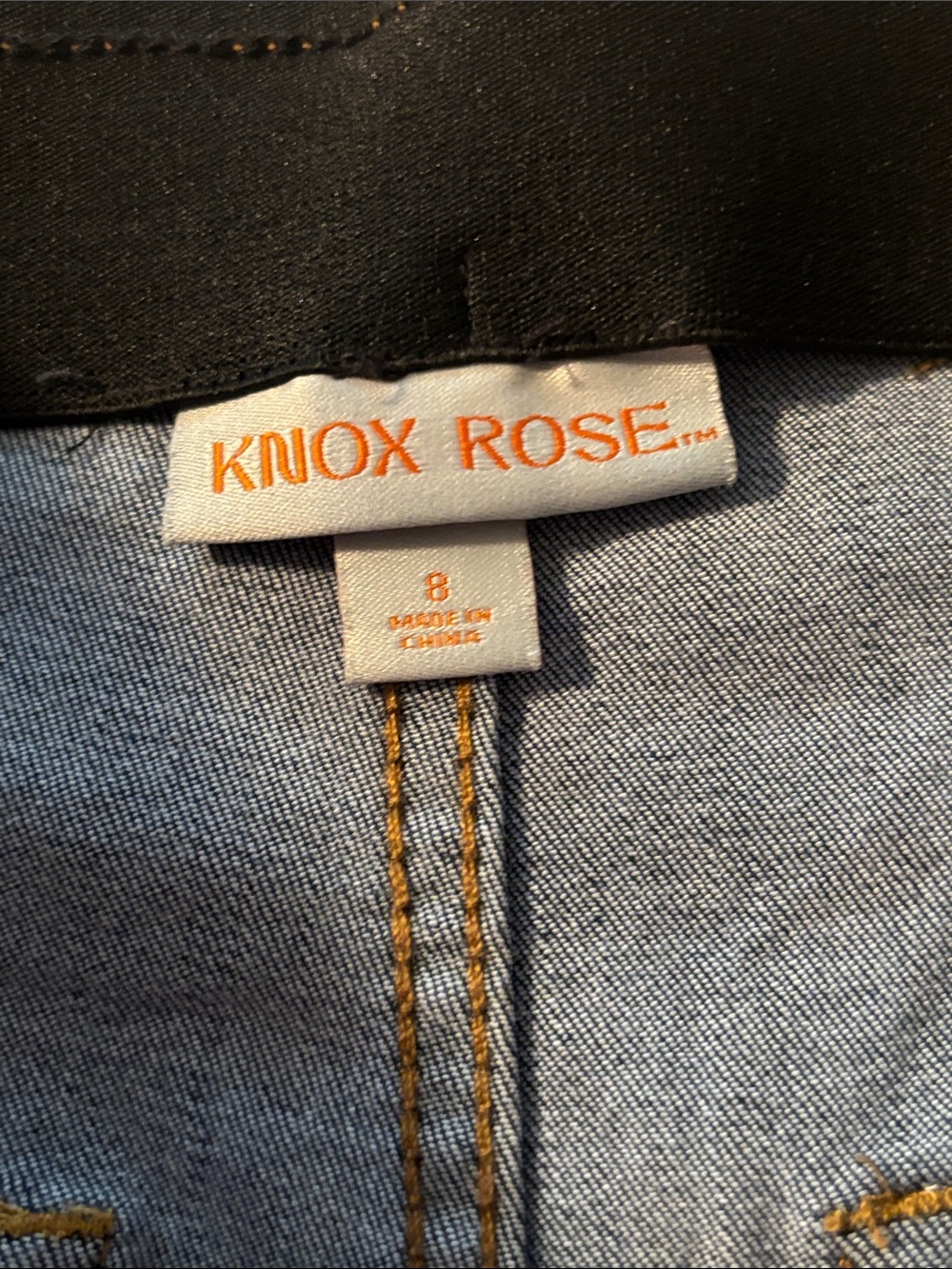 Knox Rose Pull On Stretch Flare Jeans, Deep Blue with Subtle Contrast Stitching - Picture 5 of 9